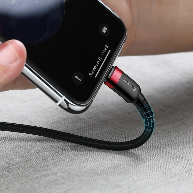 Kabel Baseus Cafule USB-C til Lightning 18W rød-sort