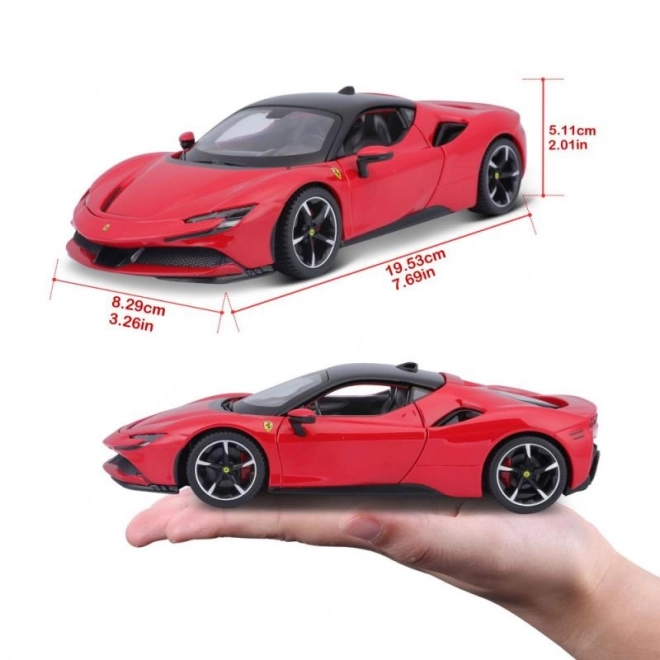 Bburago 1:24 Ferrari Top SF90 Stradale Rød
