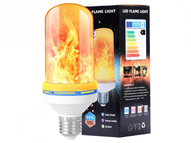 LED-pære med levende flammeeffekt e27 9w
