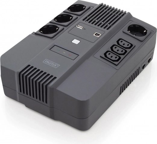 Line-interactive UPS-nødstrømsforsyning 800 VA / 480 W DIGITUS med AVR og LED