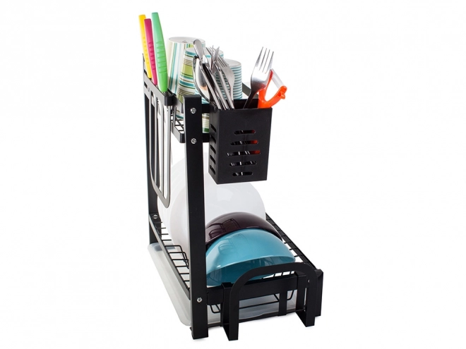 To-etagers sort metal opvaskestativ