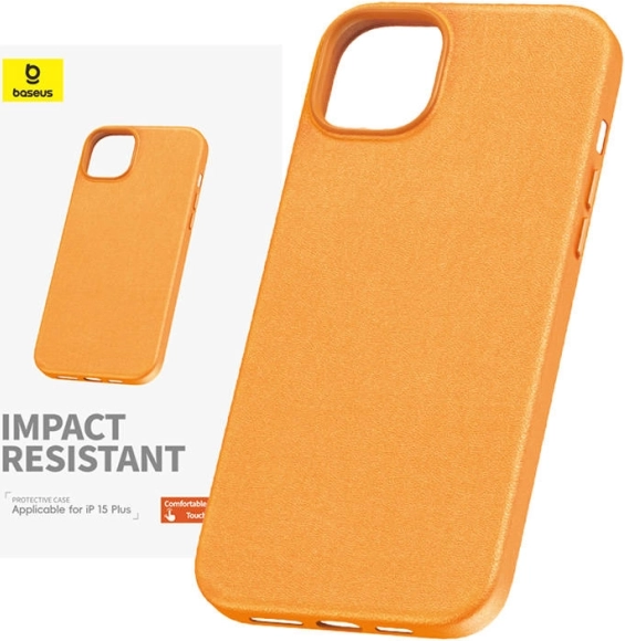 PU-læderetui BASEUS Fauxther til iPhone 15 Plus – orange