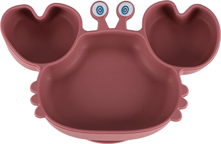 Krabbetallerken med inddeling og stærk sugekop