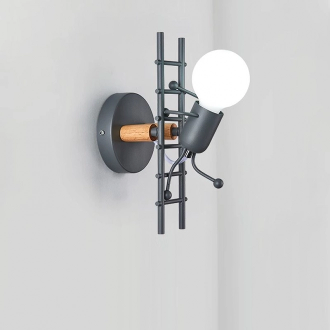 Væglampe Loft Humanoid sort