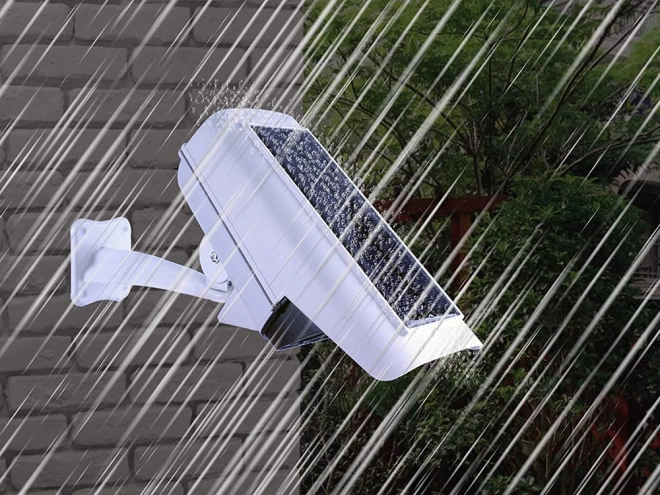 Solarlys med bevægelsessensor og falsk kamera