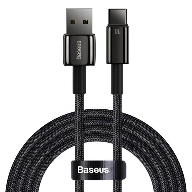Kabel Baseus Tungsten Gold USB til USB-C, 100 W, 2 m sort