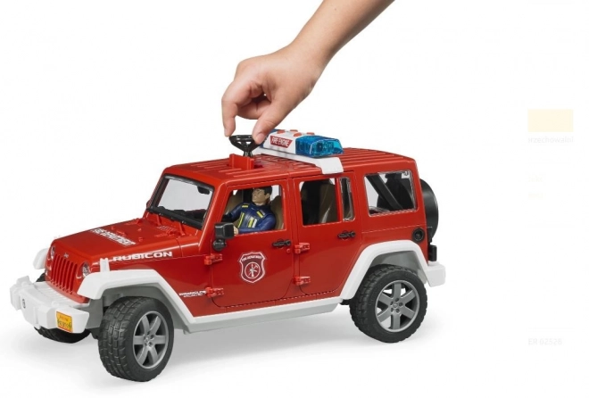 Bruder Rød brand JEEP WRANGLER med figur og tilbehør