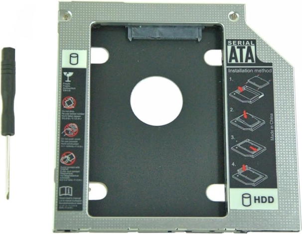 Aluminiumramme til anden 2,5" HDD 9,5 mm