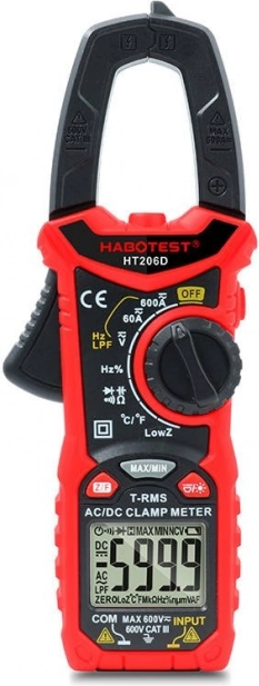 digital tangamperemeter HABOTEST HT206D True RMS med NCV og LPF