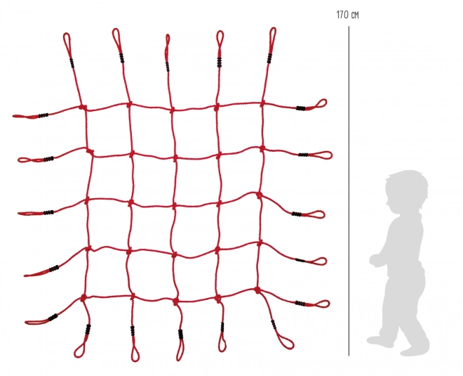 Small Foot klatre net rød - 170 x 170 cm