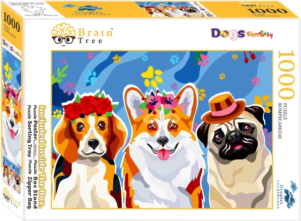 Puzzle Brain Tree hundefamilie 1000 brikker