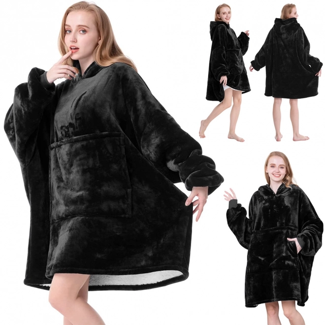 Varm oversized tæppetrøje af tyk fleece