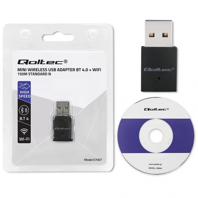 Trådløs mini adapter Wi-Fi og Bluetooth 4.0 USB