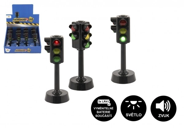 Funktionelt trafiklys med lys- og lydeffekter - 12 cm