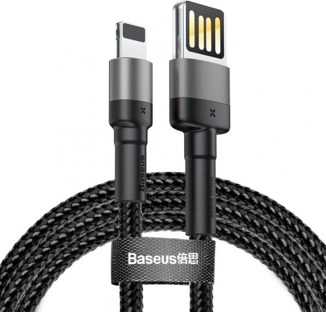 Baseus Cafule vendbar USB–Lightning-kabel 2 m (grå‑sort)