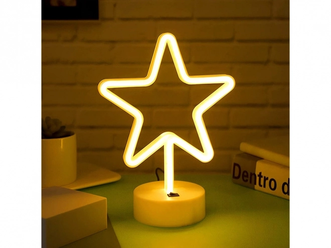 Neonstjerne LED lampe med USB