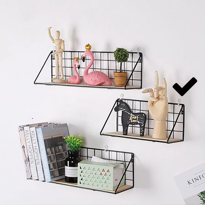 Vægmonteret hylde LOFT stil 29,5 cm - sort