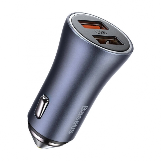 Baseus biloplader med dual USB og USB-C kabel