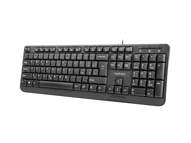 Tastatur Natec Trout Slim USB CZ/SK 1.8m sort