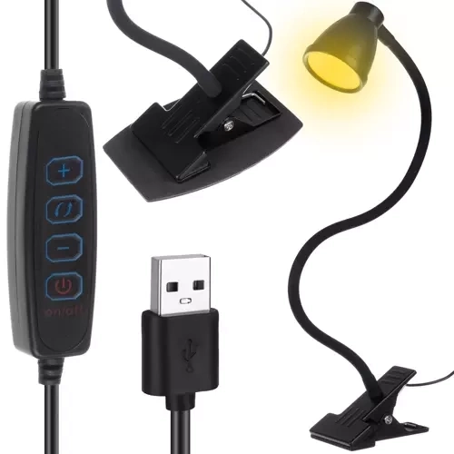 Bordlampe med klips sort Izoxis