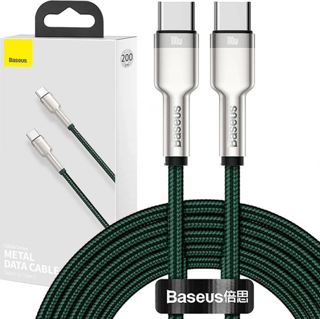 Baseus Cafule USB-C til USB-C-kabel 100W, 2 m grøn