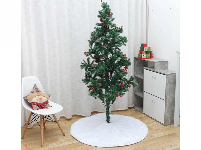 Hvid pelset underlag til juletræ