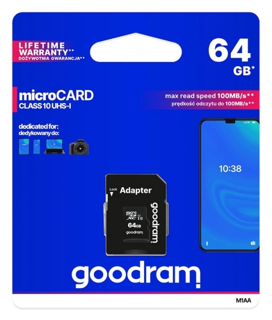 Hukommelseskort Goodram microSD 64GB (M1AA-0640R12)