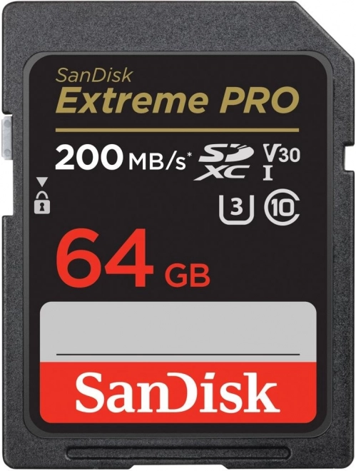 SANDISK EXTREME PRO SDXC 64GB 200/90 MB/s UHS-I U3 (SDSDXXU-064G-GN4IN) hukommelseskort