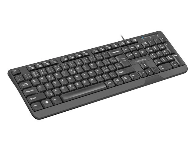 Tastatur Natec Trout Slim USB CZ/SK 1.8m sort
