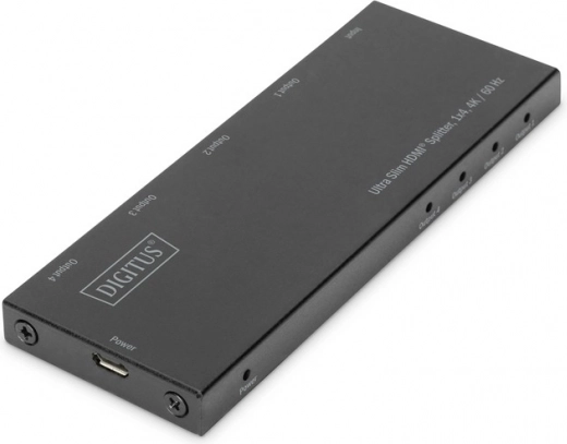 Ultratynd HDMI-splitter 1×4 4K 60 Hz med HDR – DIGITUS