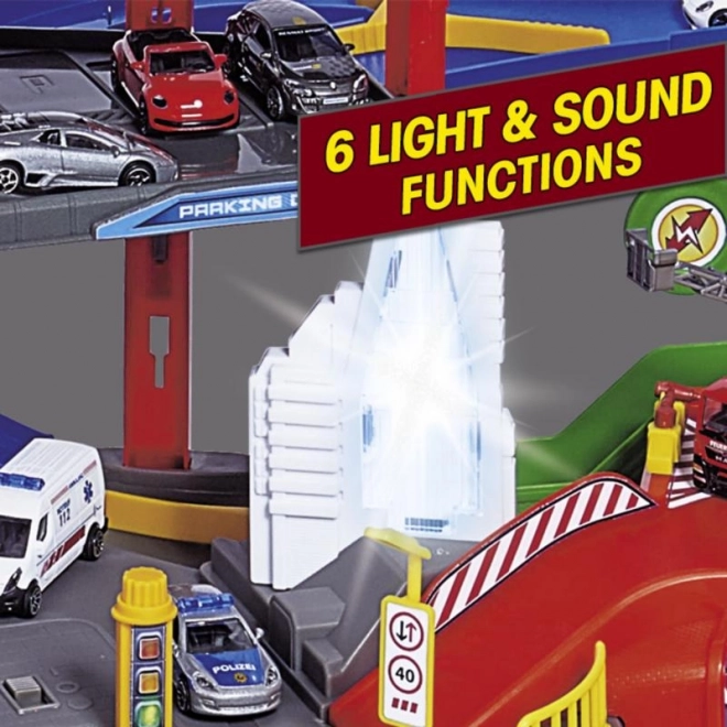 Garage Super City + 6 bilmodeller og tog