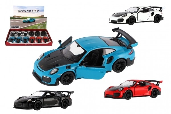 Auto Kinsmart Porsche 911 GT2 RS metal/plast 13 cm 4 farver med tilbagespoling 12 stk i boks