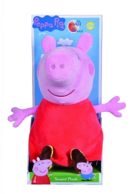 Plysbamse Peppa Pig med lyd, 22 cm