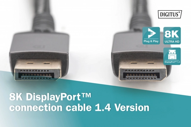 Premium DisplayPort 8K 60Hz UHD kabel 3m sort