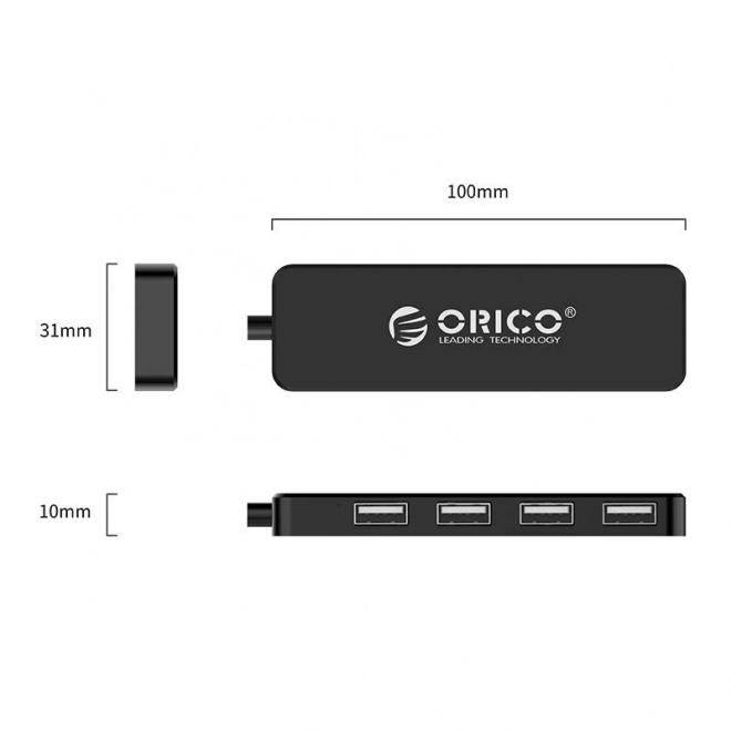 Orico Adapter hub, USB til 4xUSB (sort)