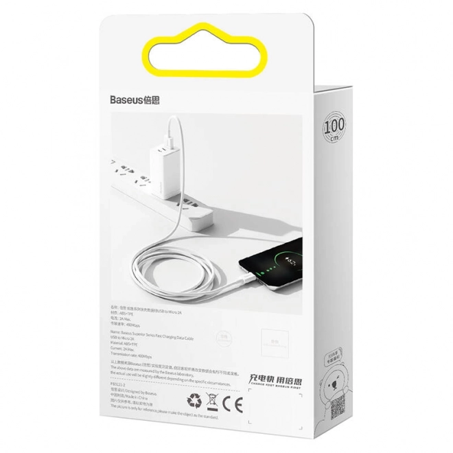 Opladningsdatakabel Baseus Superior Series USB til micro USB, 2A, 1m