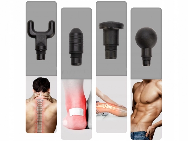 Trådløs massagepistol med 4 hoveder