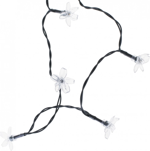 Solcelledrevet udendørs lyskæde med blomster 7 m, 50 LED, multicolor