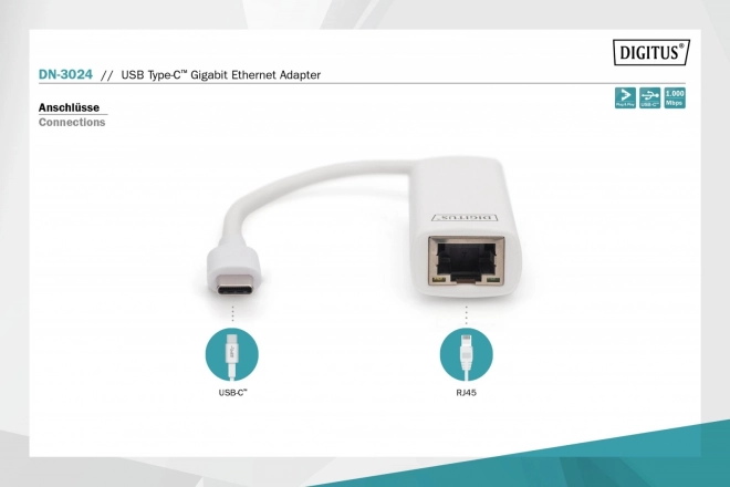 adapter USB-C til Ethernet Gigabit
