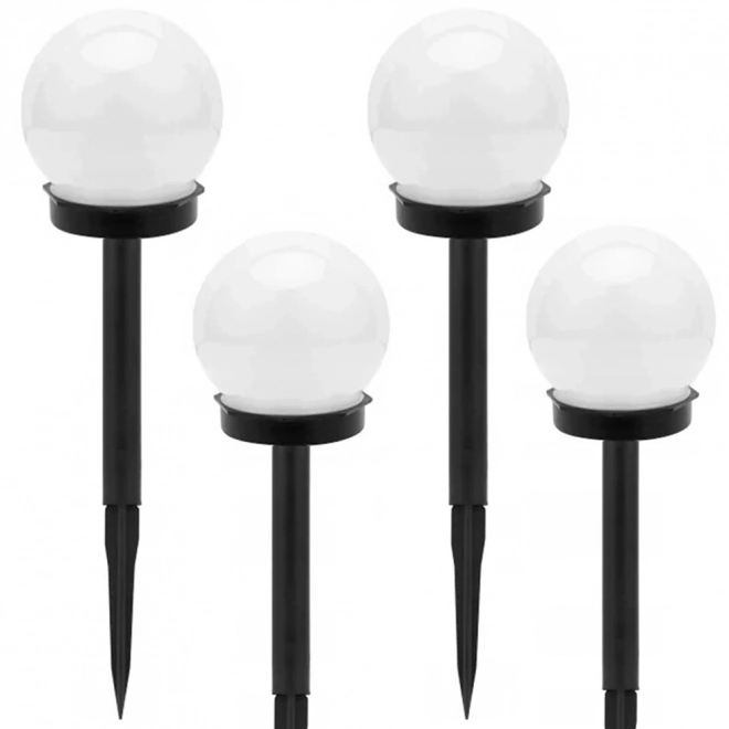 Solcellehave lamper hvide kugler med LED belysning