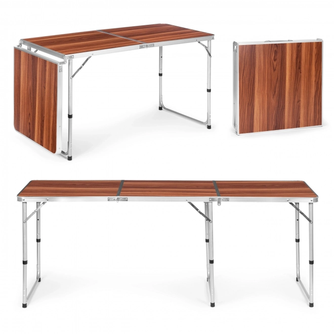 Foldbar turistbord 180 x 60 cm brun