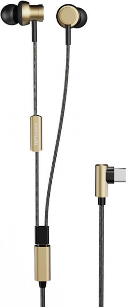 kablede HiFuture Hi5-øretelefoner med USB‑C (guld)