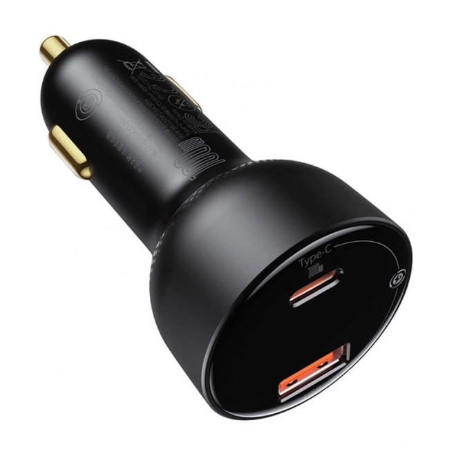 Hurtigoplader til bil Baseus USB og USB-C 100W sort