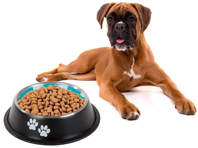 Skridsikker skål til hunde i rustfrit stål 1l