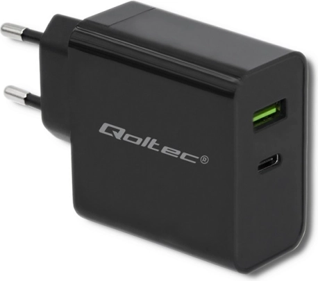 Vægoplader 45 W med USB‑C Power Delivery og USB, sort