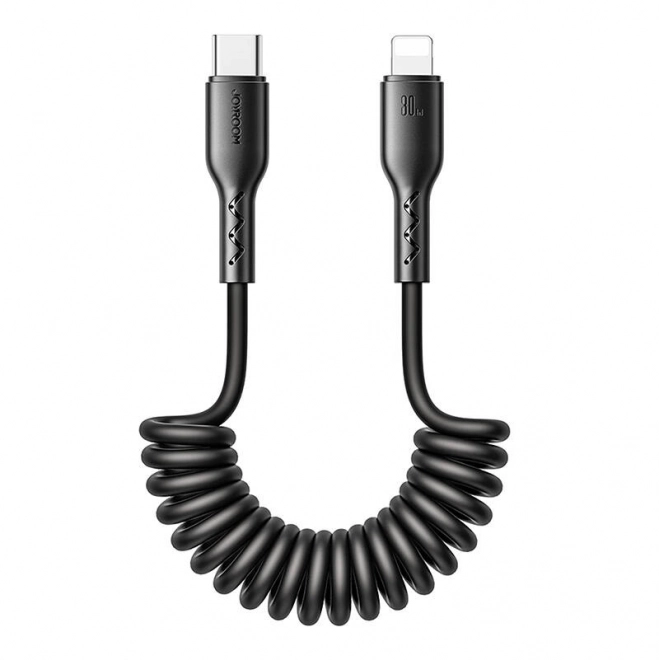 Hurtigopladende kabel til bil Joyroom Type-C til Lightning Easy-Travel 30W 1,5 m, snoet (sort)