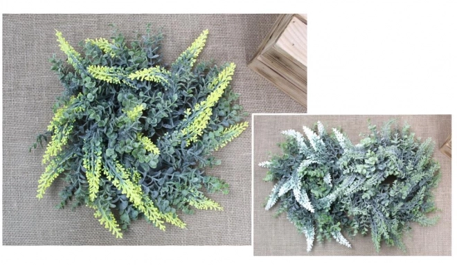 Kunstig krans grøn med blegende eucalyptus og lavendel 30 cm