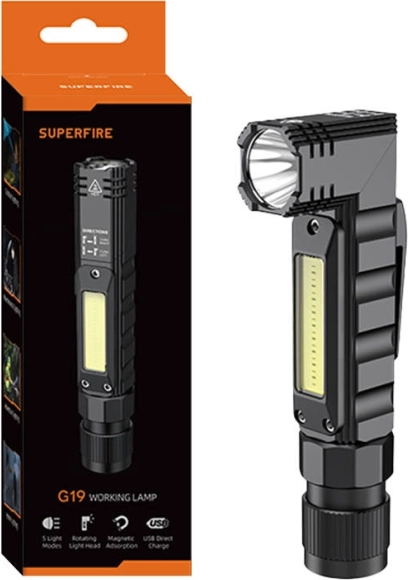 Multifunktionel lommelygte Superfire G19, 200 lm, USB