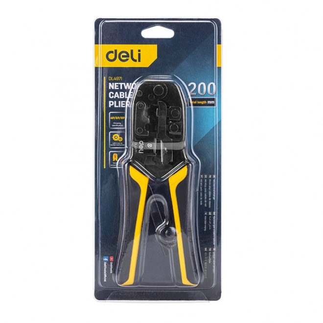 Deli Tools EDL4971 Krimptæng til ethernetstik, 4/6/8P, RJ45/RJ14/RJ12/RJ9