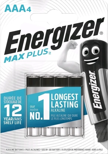 Alkaliske batterier AAA Max Plus, 4 stk., blister